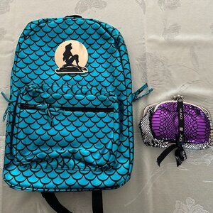 Disney The Little Mermaid Ariel Backpack | Mermaid Scale Holographic Blue Bag